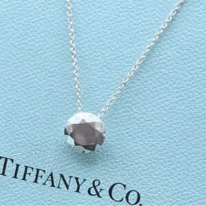 Tiffany & Co Elsa Peretti 2 Carat Faceted Pendant Necklace Sterling Silver 16”